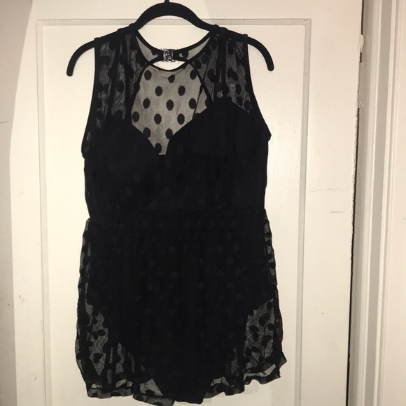 Other - Polka dot plus/ swim dress with see through top
